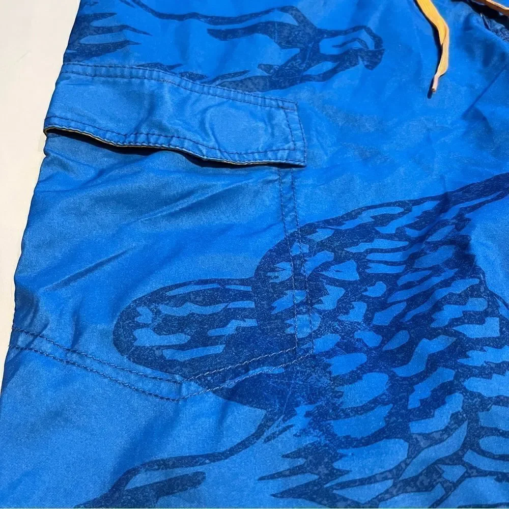 Bud Light Board Shorts Size 34 Blue, yellow and white